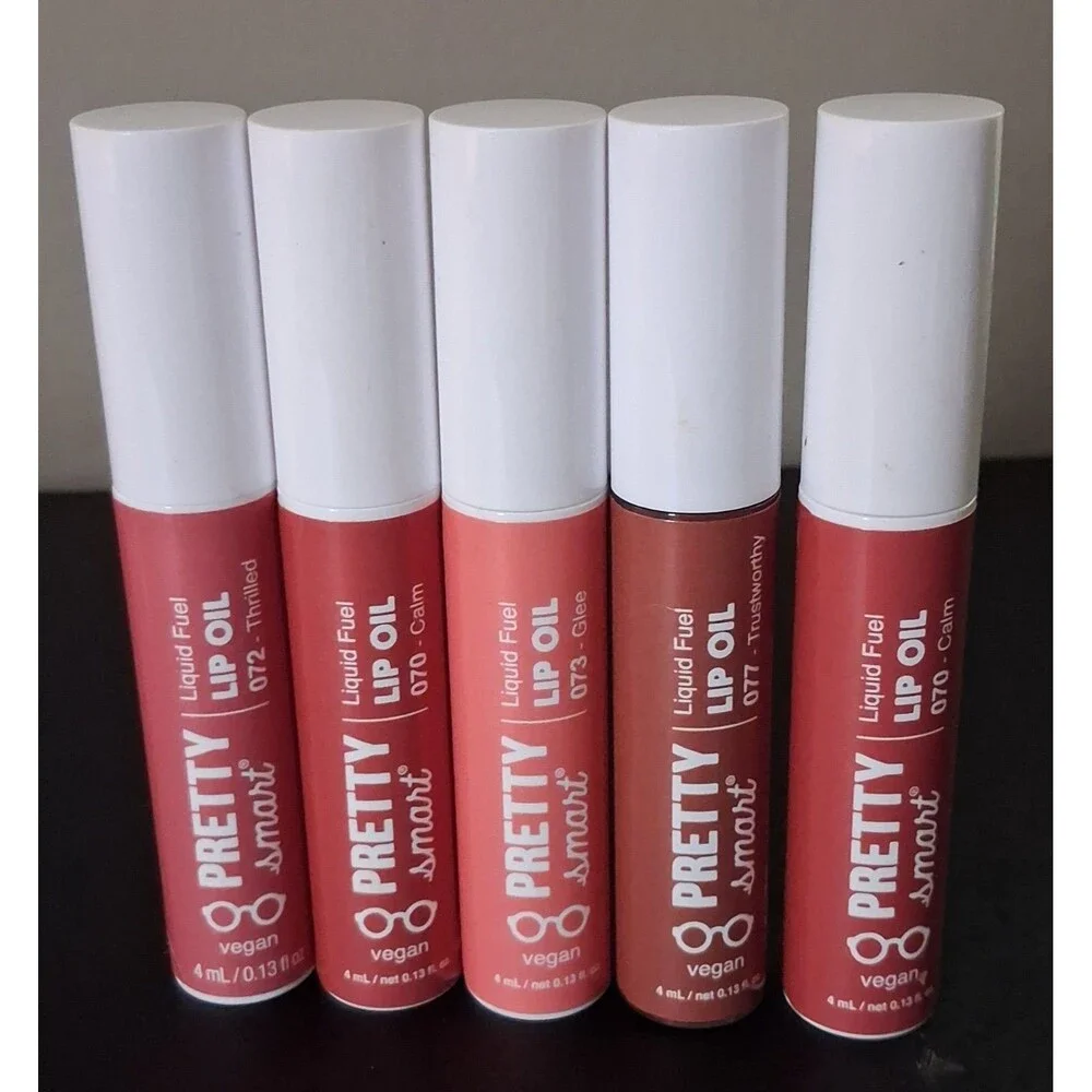 Pretty Smart Lip Oil bundle Vegan Calm Trustworthy Calm Thrilled Glee
